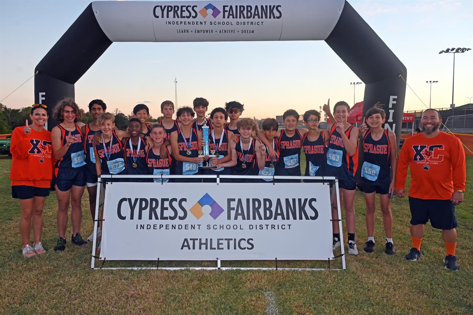 Three different schools won team championships at the CFISD Middle School Cross Country Meet.